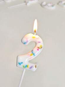 1个彩色数字珠生日蛋糕蜡烛装饰插片，可爱烘焙甜点多用途照片蜡烛，生日快乐蛋糕装饰，生日派对装饰，适用于生日、周年纪念、性别揭晓派对、单身派对、毕业典礼 - 公主主题，无羽毛，多用途庆祝蜡烛 - 糖果造型 - 查看 7