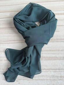 1 pieza Pañuelo para la cabeza de mujer talla grande, pañuelo largo de unicolor casual y suave - Agua verde azul - Ver 5