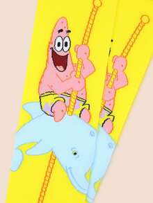 Noctvar SpongeBob SquarePants | OBM Sleepwear 男士中筒袜一双装，趣味中筒袜，适合情人节、生日等场合作为礼物。个性化、趣味、色彩缤纷、创意卡通设计，是理想的节日礼物，舒适透气，可增进家庭氛围，时尚百搭，男女皆宜，趣味十足的动漫风格卡通袜 - 彩色 - 查看 2