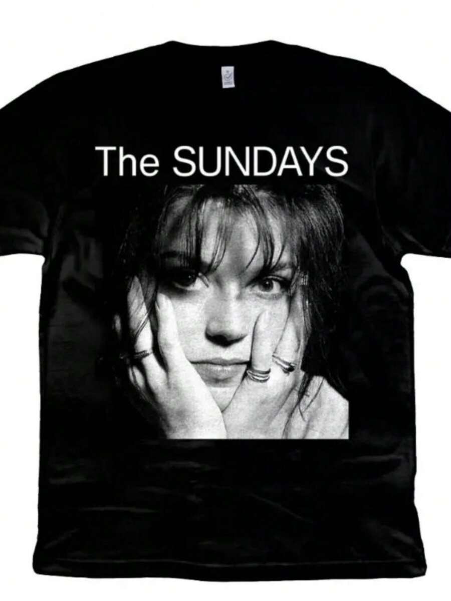 blusas para mujer The Sundays band Harriet Wheeler black cotton T-shirt, cotton all-season streetwear shirt vintage t shirt men clothing - Negro - Ver 1