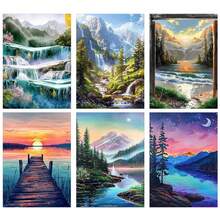 Juego de Pintura al Óleo Digital para Adultos y Principiantes - 10*14 Pulgadas/6 piezas, Sin Marco, Juego de Pintura Acrílica DIY Fácil y Relajante de Verano, Decoración del Hogar, Manualidad Artística, Regalo Ideal para Cumpleaños, Día del Padre, Navidad, Día de la Madre y Día de San Valentín - Mar de flores - Ver 20