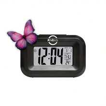 1pc Multi-Functional Desk Clock, Large LCD Display, Temperature/Date/Day Display, Snooze Function, Butterfly Sticker Decor, Battery Powered, Compact Design - Battery Not Included (1pc Random Transparent Butterfly Sticker) - Multicolor - View 6