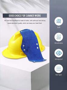 1/2Pcs Soft Skin-Friendly Cotton Hard Hat Sweat Band, Breathable Quick Dry Sweat Absorbing Safety Helmet Lining Pad, Lightweight Portable Comfort Summer Work Construction Outdoor Labor Protection Helmet Replacement Accessories - Multicolor - View 6