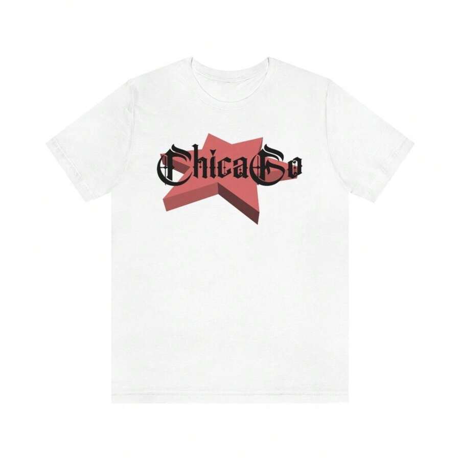 Camiseta ChicaGo, Ciudad de Chicago, Chi-Town, Jungla Urbana, Regalo para Él y Ella, Moda de Aventura, Camiseta Única de la Vida Urbana. - Blanco - Ver 1