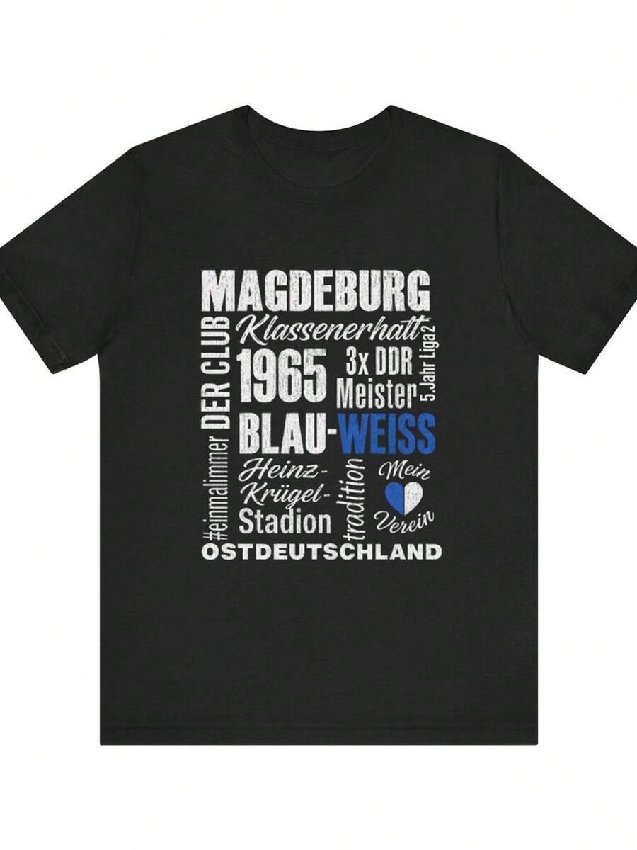 My Club Football Club Magdeburg - Blue-White - 2nd League - Relegation // Unisex Jersey Short Sleeve Tee,blusas elegantes dama,blusas de vestir elegantes - Negro - Ver 1