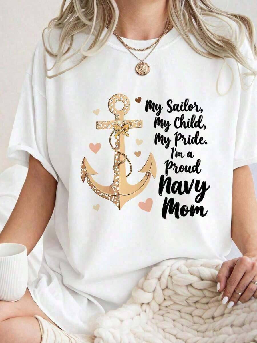 1 pieza Sudadera para Mujeres "Madre Orgullosa del Marino" para Madres de Marineros - 1180g 100% Algodón - Negro 4 - Ver 1