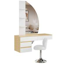 Devoko Vanities & Vanity Benches - White + White Stool - View 3