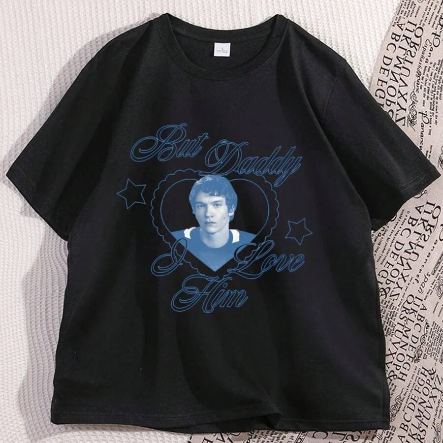But Dad, I Love You, Casual Cotton Short Sleeve Crew Neck T-Shirt, Men's And Women's Clothing, High Quality Printed Loose Fit T-Shirts - 黑色 - 查看 1