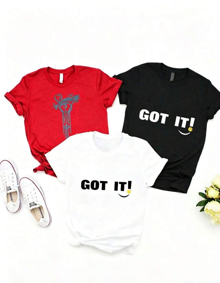 3 Nuevo modelo streetwear, Top oversized cuello redondo daily outings, camping, concerts, hip-hop, rock, and rap events: Camiseta casual de manga corta para mujer, de una pieza, con estampado de cara sonriente, cuello redondo, de algodón puro, transpirable, estilo deportivo informal, ideal como regalo de vacaciones, Primavera, Mariposa, Pascua. - Negro - Ver 1