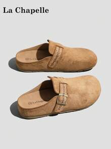 La Chapelle Women's Fashion Elegant Flat Shoes, Soft Sole Casual Sneakers, Low-Top Outdoor Flat Shoes, Summer Commuter Shoes, Round Toe Low Heel Anti-Slip Solid Color Elegant Soft Sole Hiking Shoes, Suitable For Students Graduation Photo, Women's Low-Top Microfiber Sandals - Caramel - View 4
