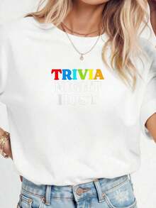Trivia-Night-Host---Funny-Quiz-Game-Enthusiast-T-Shirt playeras de mujer - Blanco - Ver 1