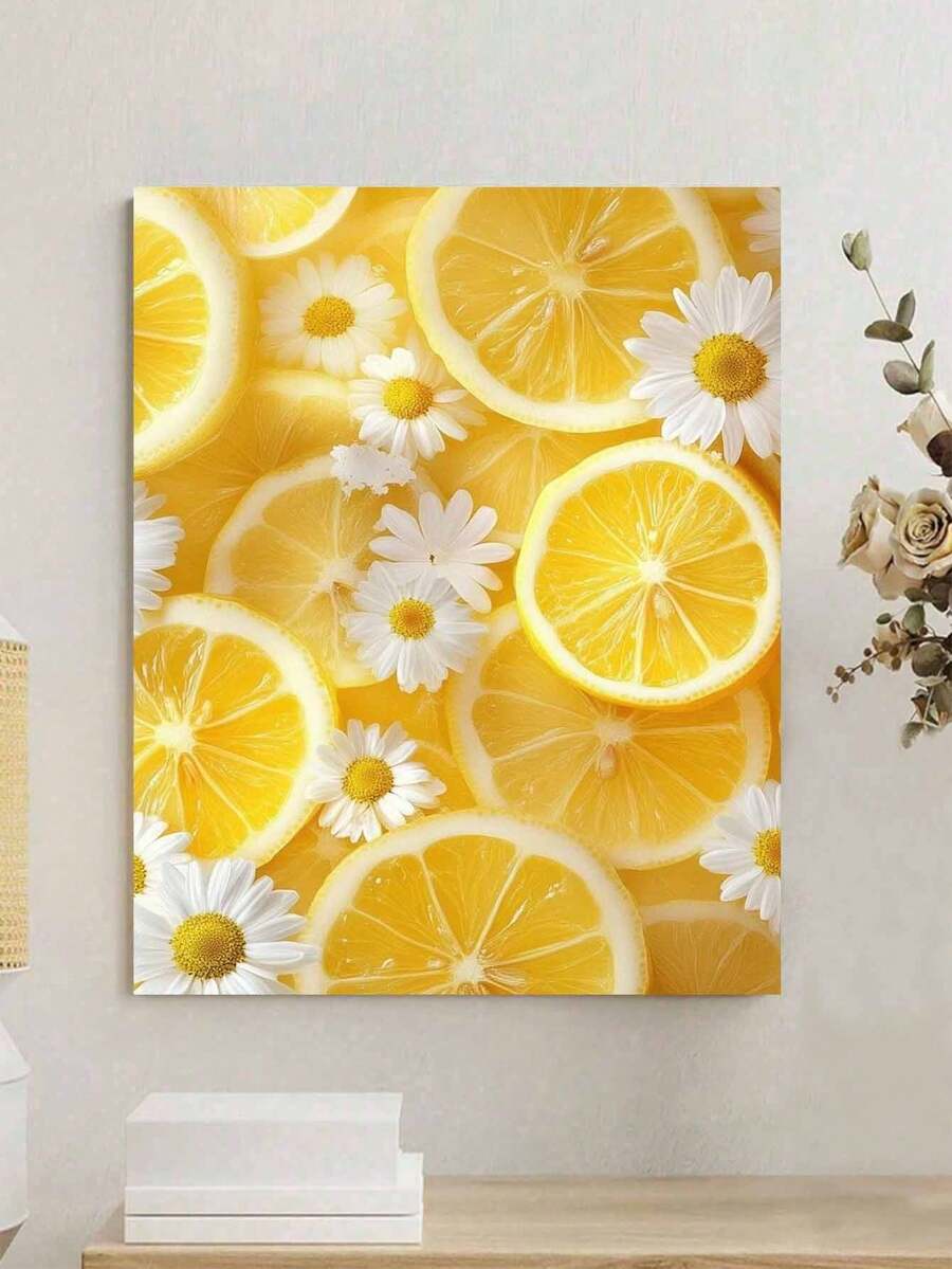 40x50cm/16x20in 檸檬雛菊 DIY數字油畫手工藝 成人居家裝飾節日禮物 - 套裝 - 查看 1