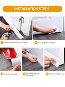 1pc PVC Door Bottom Seal Strip, Windproof, Cold-Proof, Leak-Proof, Dust-Proof, Draft-Proof Door Gap Sealing Strip - Multicolor - View 4