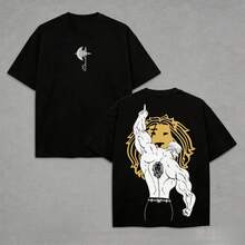 Escanor T-Shirt From The Seven Deadly Sins - A269 "Who Decided That?" Pride Sin Graphic Retro Heavy Unisex Anime Streetwear Gift For Fans - 咖啡棕 - 查看 11