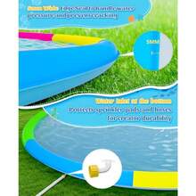 Almohadilla extragrande de 118 pulgadas, almohadilla antideslizante para salpicaduras para niños y perros, piscina gruesa para perros con rociadores, juguetes de agua al aire última intervensión - Multicolor - Ver 4