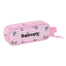 Safta Snoopy 兒童雙層鉛筆盒，附兩個隔層與拉鍊，背面有彈性帶可固定，返校用品 - 雙(2) - 查看 3