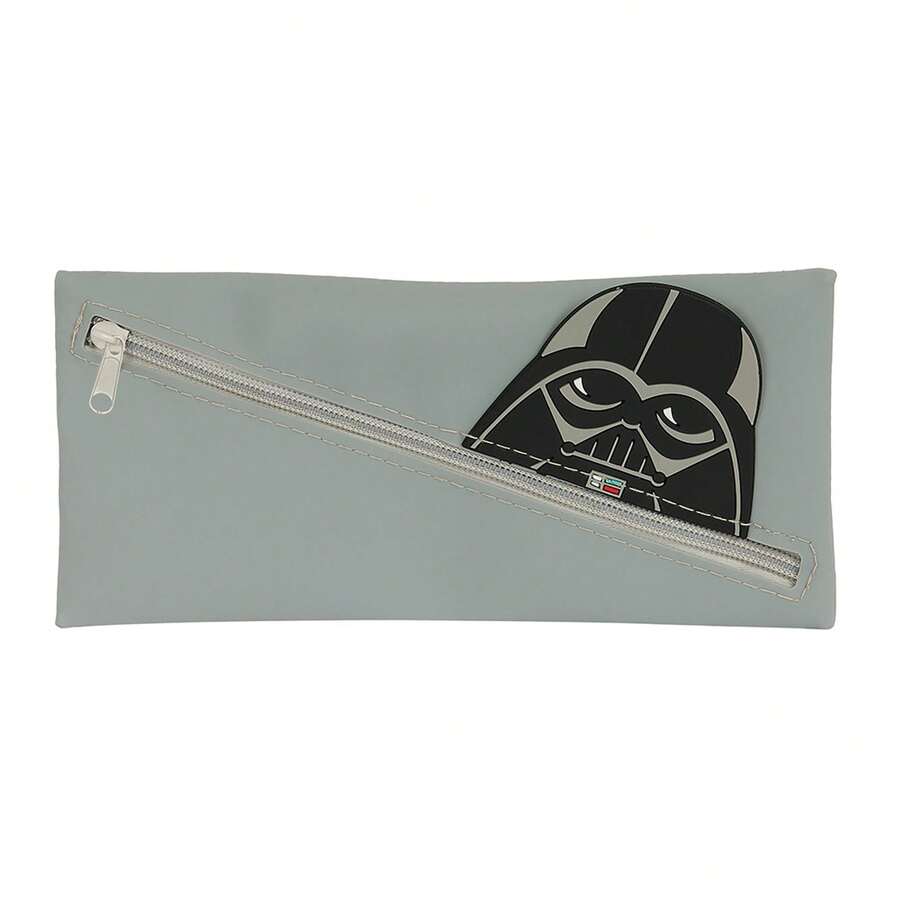 Safta 長方形 Vader Faces 鉛筆盒,柔軟矽膠材質,前開式拉鍊設計,適合兒童開學使用的耐用文具收納盒 - 彩色 - 查看 1