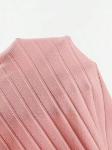 Body De Punto Acanalado Sólido Con Cuello En V Para El Verano - Rosa coral - Ver 6