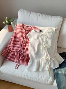 2 piezas Blusas de verano de moda 2026 para mujeres, para vacaciones, primavera, Día de San Valentín, salir, verano, primavera, Día de San Valentín, carnaval, playa, fiesta de cumpleaños, boda, salir.Top sin mangas rojo, top sin mangas rosa, - Multicolor 8 - Ver 7