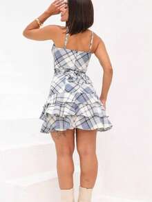 Women's June Festival Dress With 3 Ruffles And Padded Cups, For July Festivities, June Celebrations, Saint John's Day, Elegant Country Fashion, Cute, Boho, Beach, Vacation. - 淺藍色 - 查看 2
