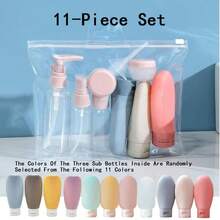 3pcs Travel Set, Squeeze Design, Portable, Leak-Proof, Refillable Cosmetic Containers, Suitable For Toiletries, Shampoo, Body Wash And Lotion, Travel Essential (With Label Cards), Suitable For School, Vacation, Camping, Holiday, Mini Size, Also Suitable For Beach, Bathroom, Bedroom, Large Capacity - Multicolor - View 16