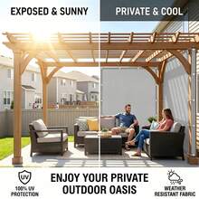 95% UV Protection Privacy Shading Cloth, Garden Privacy Screen, Suitable For Patio, Garden, Balcony, With Tie Straps & Ropes - Multicolor - View 3