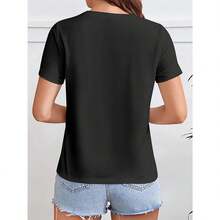 Camiseta de Mujer 100% Algodón 180gsm - Camiseta con Gráfico Divertido de Gato Yoga, Negra, Cómoda, Transpirable y Suave - Negro - Ver 2