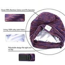 Silky Satin Lined Bonnet Hair Cover Bonnet Sleep Cap Slouchy Beanie for Long Curly HairBraids Dreadlocks - XSPurple - Ver 3