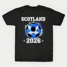 Camiseta de aficionado escocés con estampado trasero de la Copa Mundial de Fútbol de Escocia 2026 - Negro - Ver 6