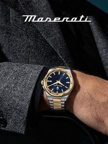 Maserati 奢华商务男女通用腕表 30米防水 不锈钢表带 简约石英表 R8853152001 - 金色 - 查看 4