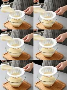 6pcs/Set Coffee/Soy Milk Residue Filter Screen, 200 Mesh Household Juicer Filter, Separation Filter Screen - Multicolor - View 6