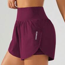 MewMuse. Eassivo Eassivo Pantalones cortos deportivos de cintura alta con abertura en el bajo para Año Nuevo Chino, pantalones cortos para mujer para sudor, gimnasio, ciclista - Amarillo - Ver 2