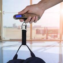 Báscula para Maleta Digital, Equipaje 110lb/50kg Alta Precisión Báscula de Viaje con Pantalla Retroiluminación LCD, Escala de Equipaje Portátil - Plateado - Ver 3