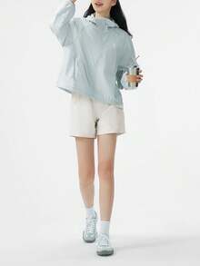 CAMEL CROWN 户外天然纱线防晒服 春夏女士凉爽透气防晒运动夹克 - 鹽霧青 - 查看 4