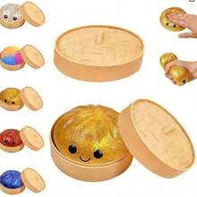 5.5cm Mini Sparkling Dumplings Glitter Dumpling Squishy - Random Glitter Dumpling Box, 10 Colors Dumplings Squishy Toy, Stress Relief Tools For Teenagers And Adults More Surprises (Random-1PCS) - 多色 2 - 查看 17