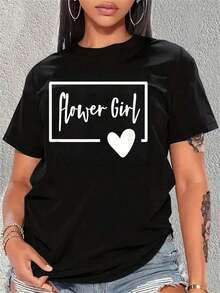 2026 Camiseta para Niña de las Flores en el Día de la Boda, Blusas para Mujer Casual - Negro - Ver 7
