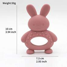 Mainan Gigit Bayi Silikon, Sarung Tangan Gigi Bayi Berbentuk Kelinci untuk Meredakan Gusi - MultiWarna - View 4