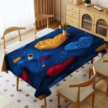 1pc, Home Decor, Heart Pattern Printed Tablecloth, Rectangular, Machine Woven, Suitable For Home Kitchen Dining Room, Party Dinner, Picnic Camping, Date, Wedding, Theme Party Decoration, Indoor And Outdoor Use - Multicolor - View 10