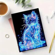 1 Set Cuaderno de Pintura de Diamantes 5D, Kit de Arte de Diamantes con Patrón de Gato, Adecuado como Regalo Creativo Hecho a Mano - BJ074 - Ver 7