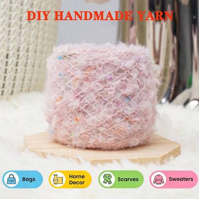 50g/Pack Colorful Dotted Fluffy Yarn, Soft Plush Texture, Handmade Knitting DIY Material, Ideal For Scarves, Sweaters, Hats, Bags