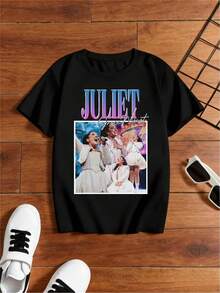 Camiseta unisex IET Gra Mouat, suave y agradable al tacto, una prenda básica de estilo casual urbano adecuada para todas las estaciones, versátil para cualquier estilo, asequible para el uso diario y un regalo perfecto para fans y amigos. - Negro - Ver 1