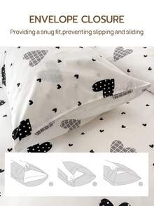 Bộ 2/3 món, 100% Polyester, Bộ ga trải giường mềm mại và thoáng khí (1 ga trải giường, 1/2 vỏ gối), Không kèm ruột chăn, Bộ chăn ga gối kiểu dáng hiện đại dùng được cả bốn mùa - Nhiều màu - Xem 9