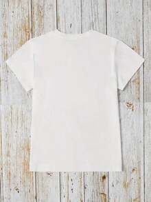 ComfortableCamiseta casual de manga corta con cuello redondo para mujer, de algodón, con estampado gráfico de limonada, largo regular, estilo moderno y hombros caídos.Fashion All-match Women's Short Sleeve T-shirt, Basic Style for Inner & Outer Wear - Negro - Ver 9