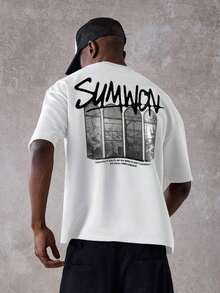 Camiseta Oversized , Ropa Urbana de Verano, Moda Contemporánea, Edición Limitada con Estampado Gráfico - Negro - Ver 1