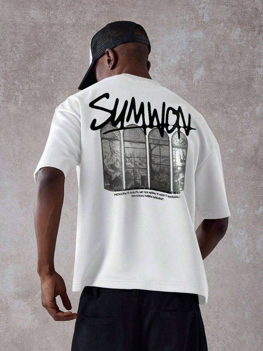 Camiseta Oversized , Ropa Urbana de Verano, Moda Contemporánea, Edición Limitada con Estampado Gráfico - Negro - Ver 1
