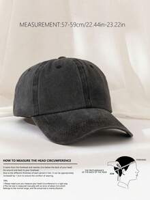 1 chiếc mũ lưỡi trai denim trơn màu dành cho nữ, kiểu dáng thời trang thường ngày, thích hợp cho du lịch, đi biển, nghỉ mát mùa xuân/thu. - Nhiều màu - Xem 6