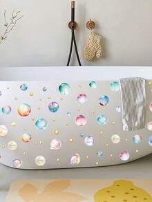 2pcs/Set Dreamy Pearl Colorful Bubble Wall Stickers, Self-Adhesive Removable PVC Decals For Living Room, Bedroom, Bathroom And Other Walls - D - View 6