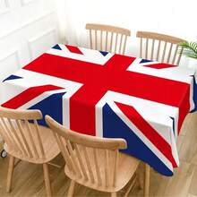 Mantel de poliéster con diseño de la bandera de Reino Unido, decoración patriótica duradera adecuada para fiestas con temática británica, bodas y uso doméstico - Reino Unido. - Ver 8