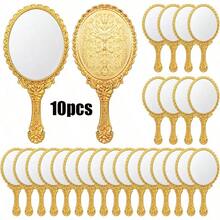 1/4/10/20pcs Retro Handheld Makeup Mirrors Set, With Small Gold/Silver/Rose Gold Embossed Design, Portable Compact Mirrors, Suitable For Princess Theme Party And Travel,Giveaways,Travel,Cheap Stuff,Travel Essential - Multicolor - View 23