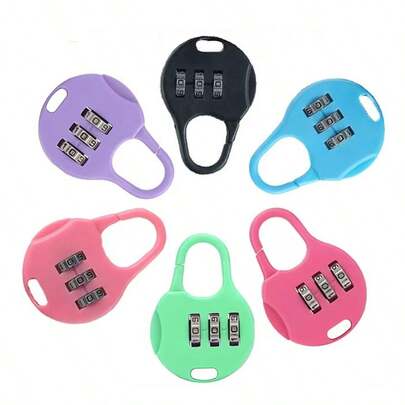 2 chiếc khóa mini chịu lực cao, phù hợp cho hành lý, tủ khóa, vali và ngăn kéo - Khóa mã số và khóa chìa, có núm vặn mã số và khóa chìa, khóa móc nhỏ gọn, di động dùng cho du lịch, ba lô, hộp, túi đựng laptop (Nhiều màu)